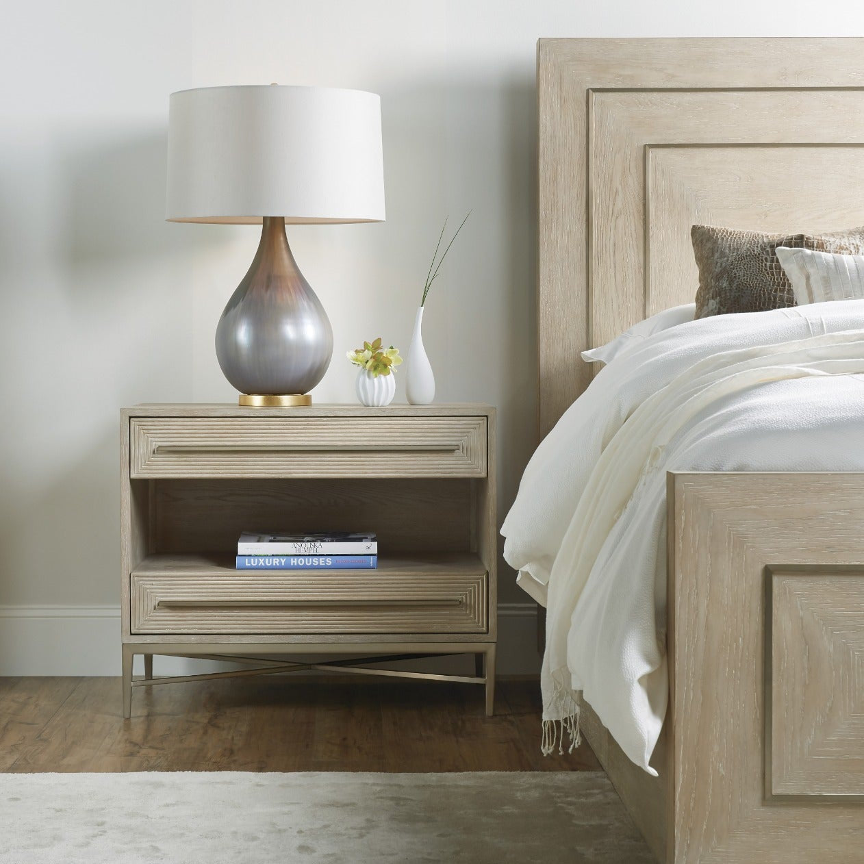 Cascade Two-Drawer Bedside Table by Hooker