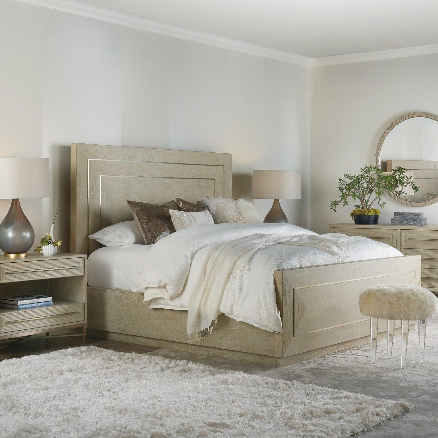 Cascade King Size Panel Bed by Hooker