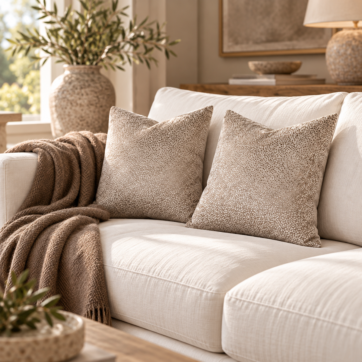 Bingham Velvet Cushion 43cm - Taupe Malini