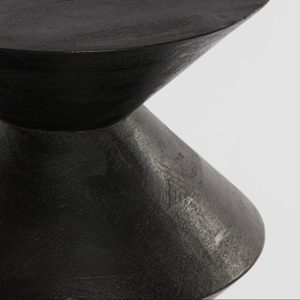 Larus Large Mango Wood  Side Table - Matt Black Light & Living