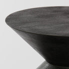 Larus Large Mango Wood  Side Table - Matt Black Light & Living