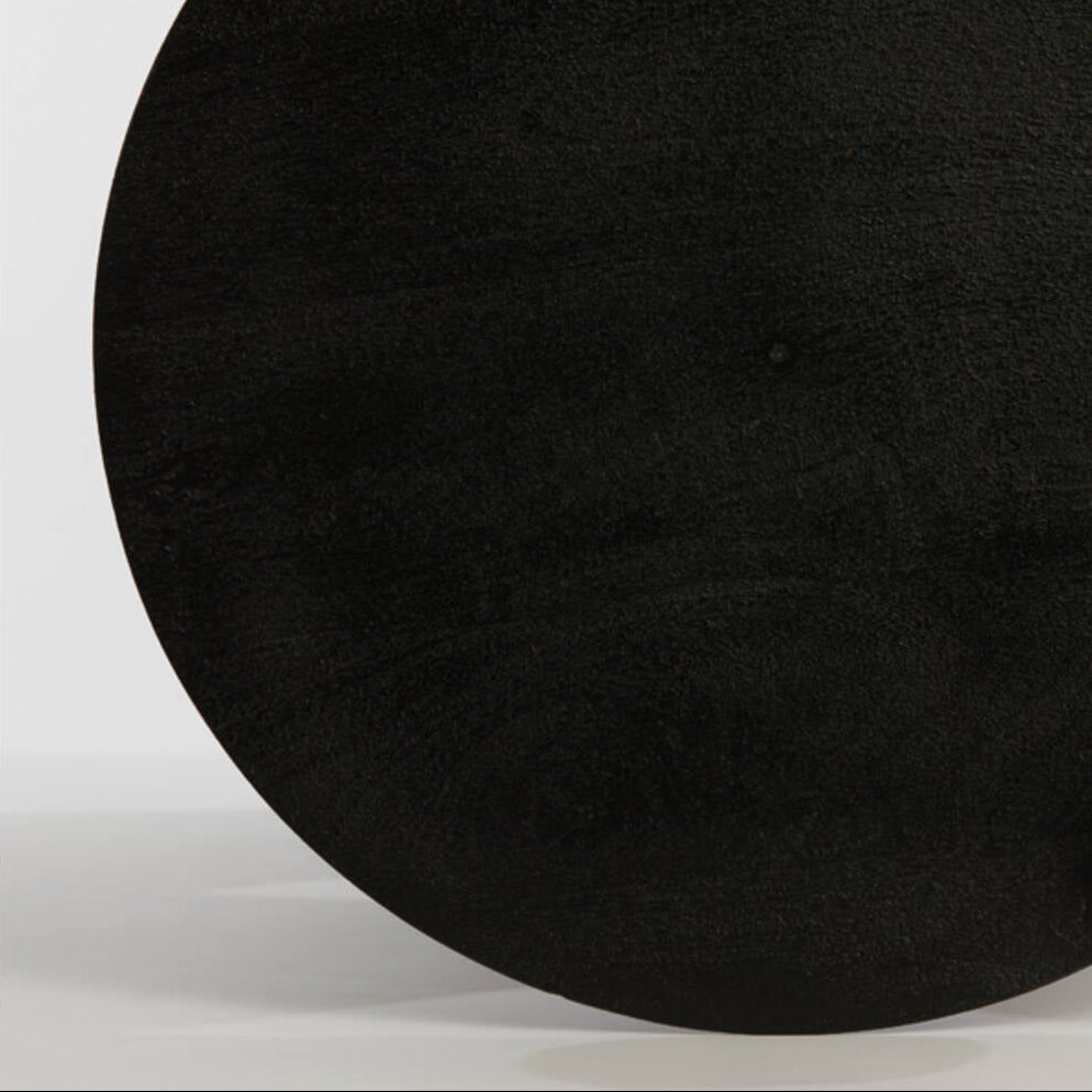 Larus Large Mango Wood  Side Table - Matt Black Light & Living