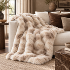 Bermondsey Natural Textured Faux Fur Throw - Natural Malini