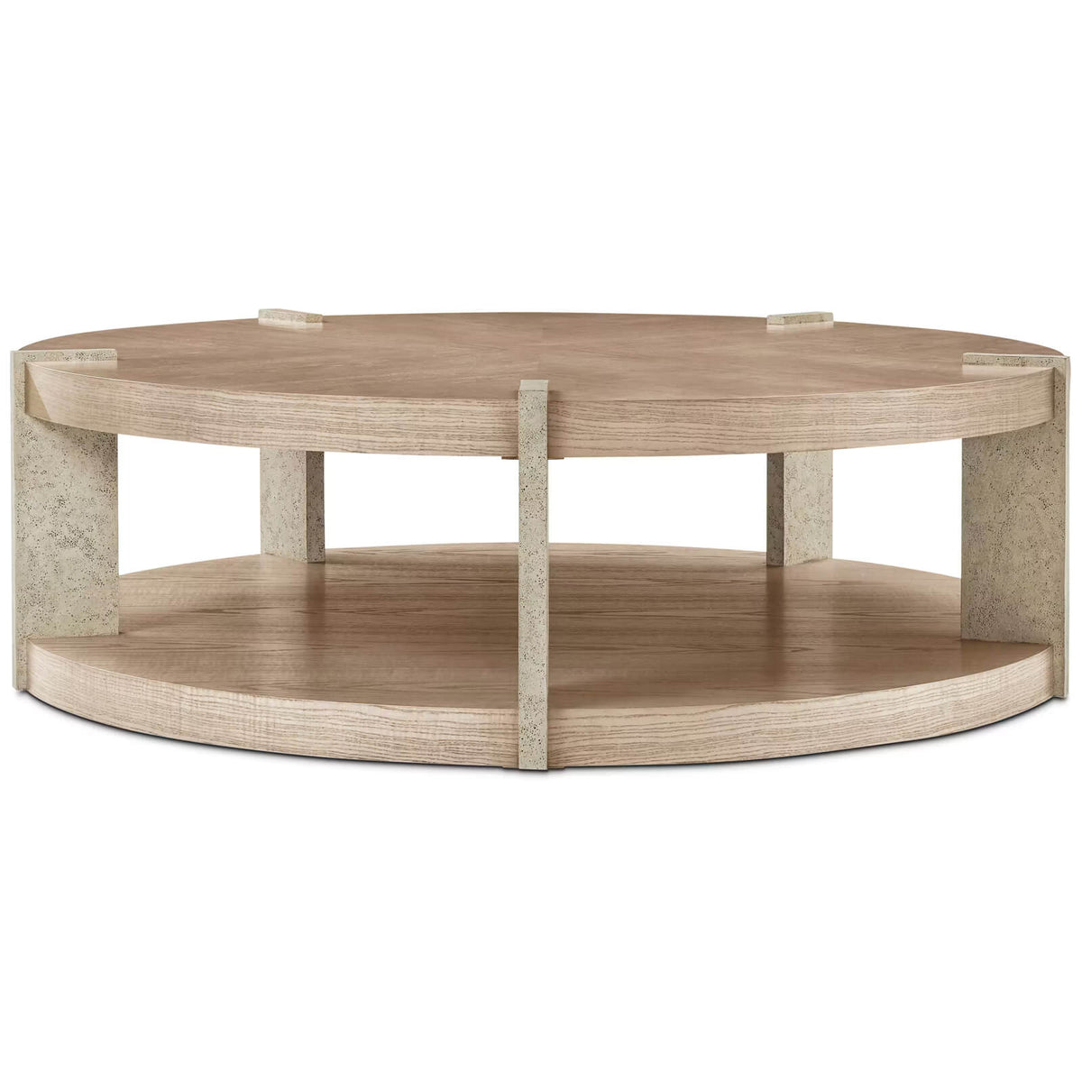 Catalina Round Coffee Table in Dune by Theodore Alexander