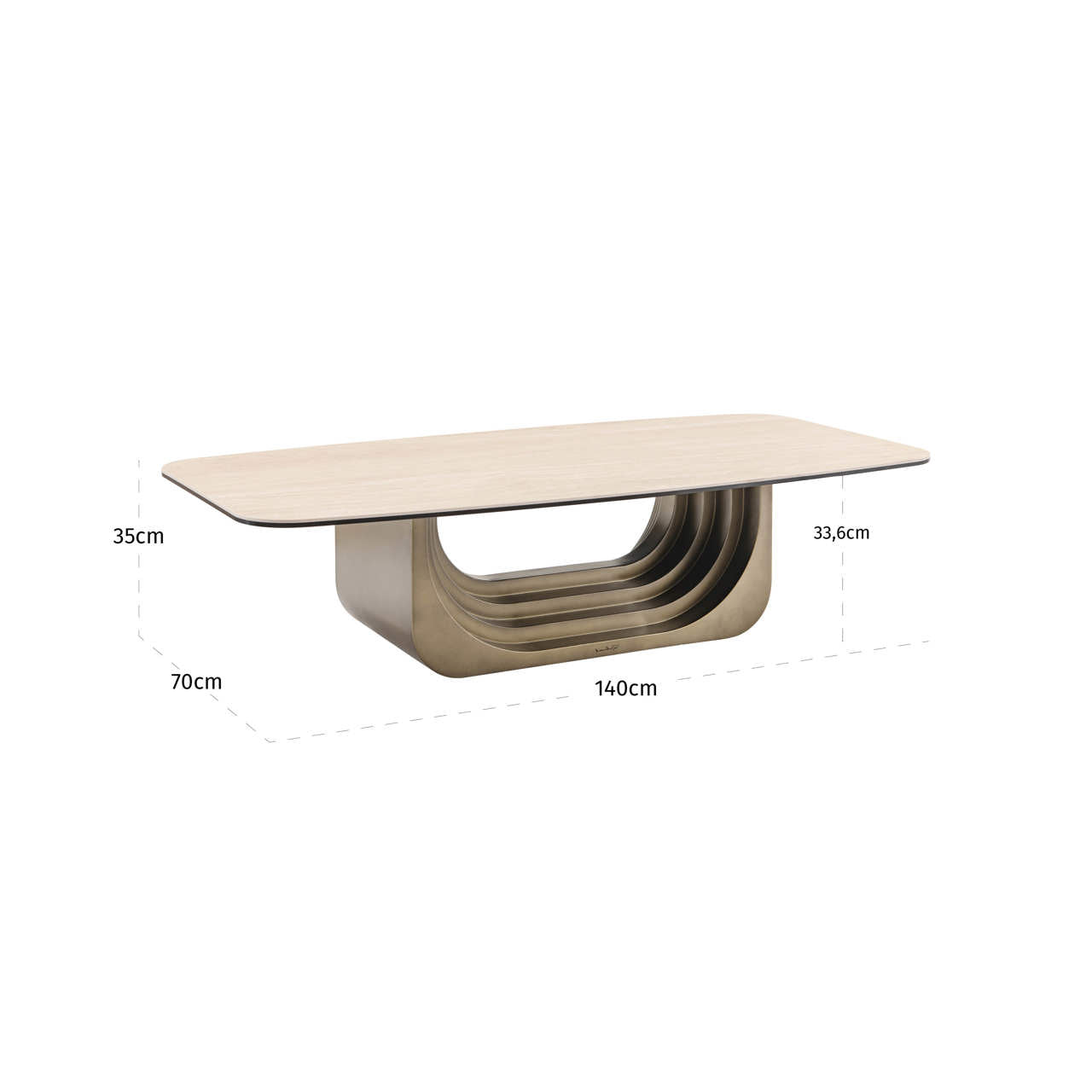 Maxfield Beige Ceramic Coffee Table by Richmond Interiors