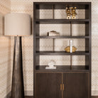 Rivertree Three Shelf Two Door Brown Oak Display Cabinet by Richmond Interiors