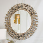 Adel Champagne Silver Round Mirror by RV Astley