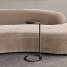 Iota Brown Emperador Marble Side Table by Libra Interiors
