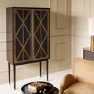 Reeno Fretwork Bar Drinks Cabinet by Libra Interiors