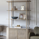 Belvedere Aged Gold Shelving Unit With Storage by Libra Interiors