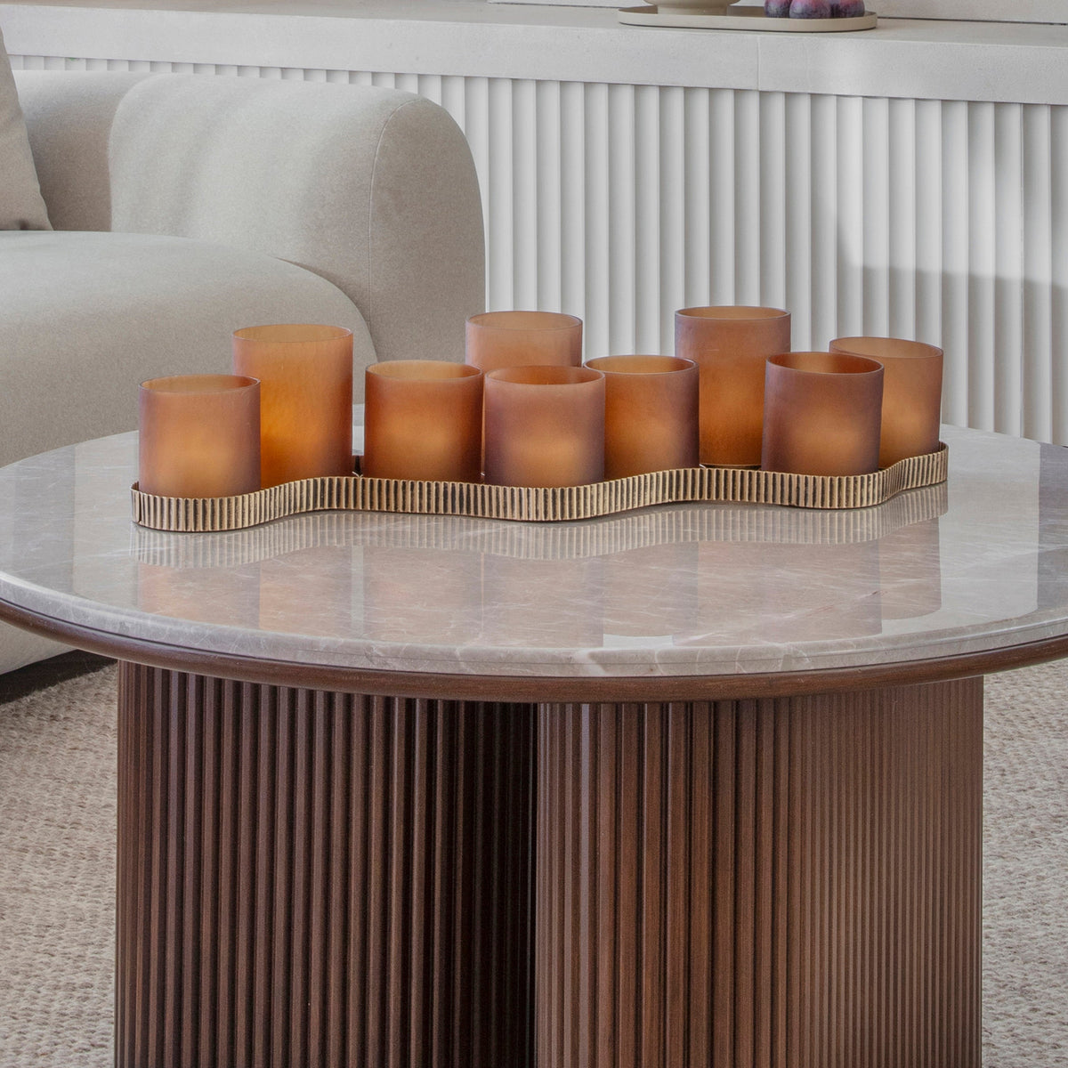 Belvedere Aged Gold 9 Light Candle Holder Libra Interiors
