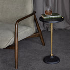 Moulton Black Aluminium & Brass Round Side Table by Libra Interiors