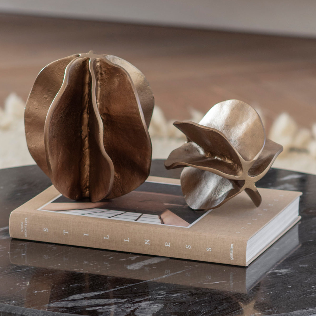 Ellie Large Bloom Brass Aluminium Sculpture by Libra Interiors