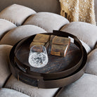 Shibui Mango Wood & Smoked Gold Trays Set of 2 by Libra Interiors