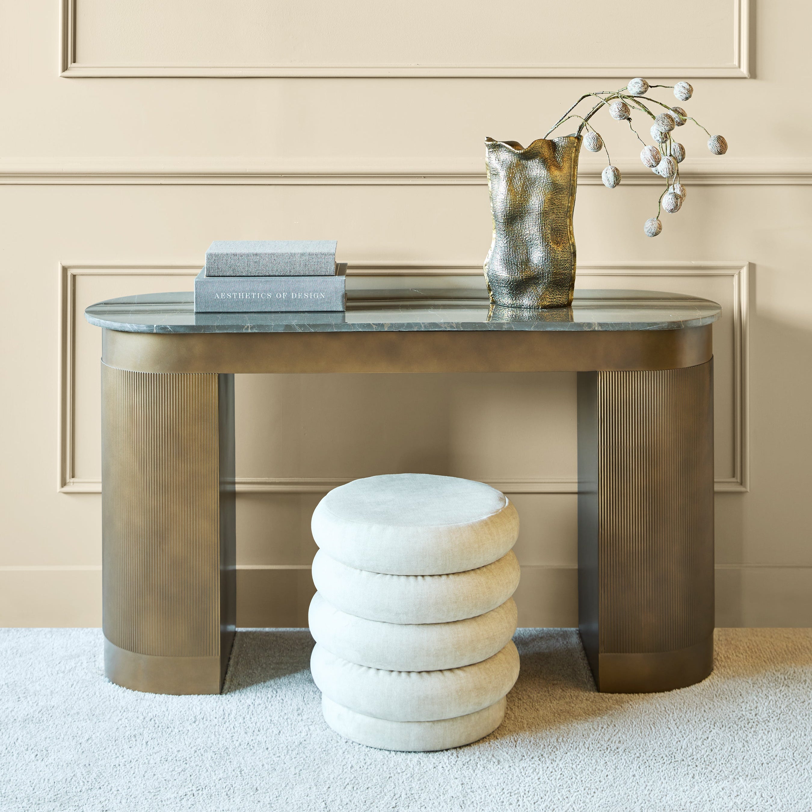 Belvedere Royal Gold & Brown Study Desk by Libra Interiors