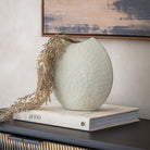 Samui White Stonewash Moon Vase by Libra Interiors