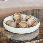 Samui White Stonewash Round Platter Large by Libra Interiors