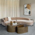Eden Modular Mocha Brown Velvet Fabric Sofa by Libra Interiors
