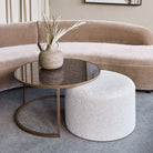 Driftwood Ripple Coffee Table & Nesting Pouffe by Libra Interiors