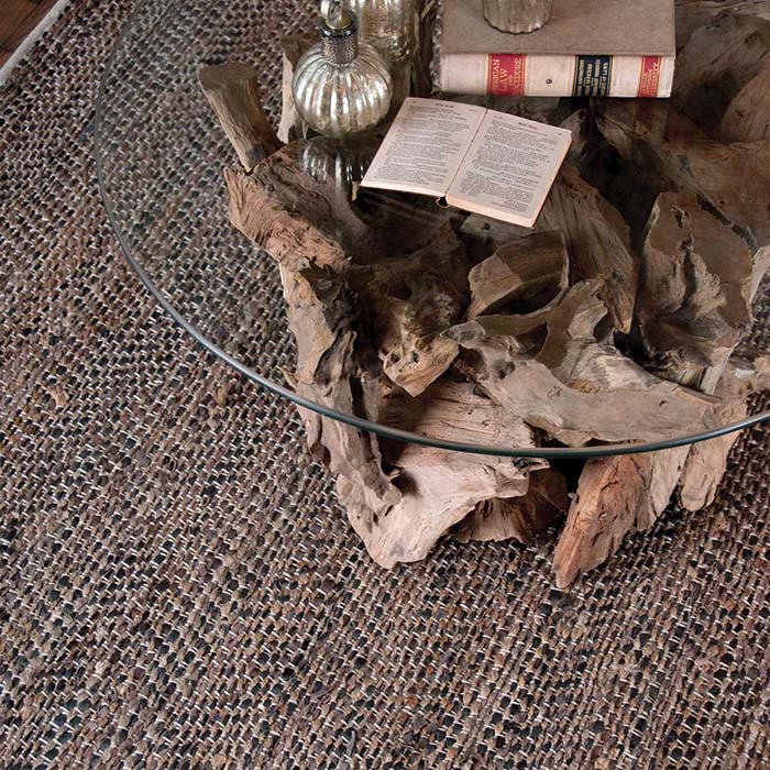 Tobais Rug in Rescued Leather and Hemp - 274 x 365 cm  by Uttermost