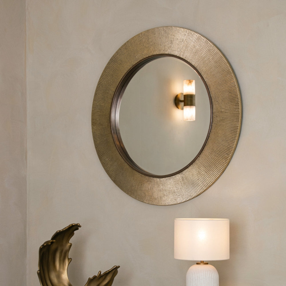 Edvin Gold Finish Wall Mirror by RV Astley