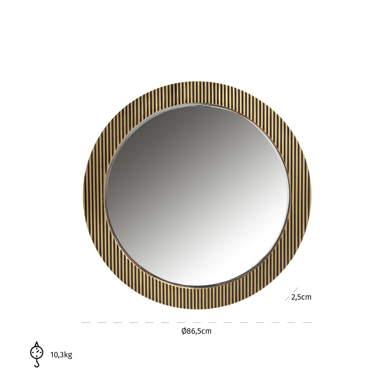 Ironville Gold Mirror 86cm by Richmond Interiors