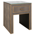 Bloomville Brass & Faux Shagreen Bedside Table by Richmond Interiors