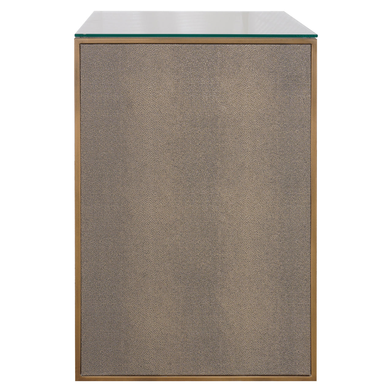 Bloomville Brass & Faux Shagreen Bedside Table by Richmond Interiors