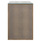 Bloomville Brass & Faux Shagreen Bedside Table by Richmond Interiors