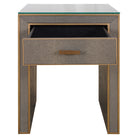 Bloomville Brass & Faux Shagreen Bedside Table by Richmond Interiors
