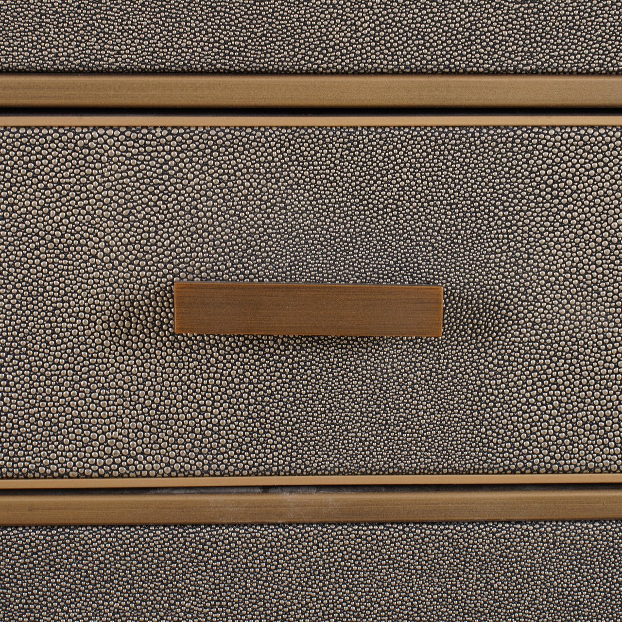 Bloomville Brass & Faux Shagreen Bedside Table by Richmond Interiors