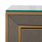 Bloomville Brass & Faux Shagreen Bedside Table by Richmond Interiors
