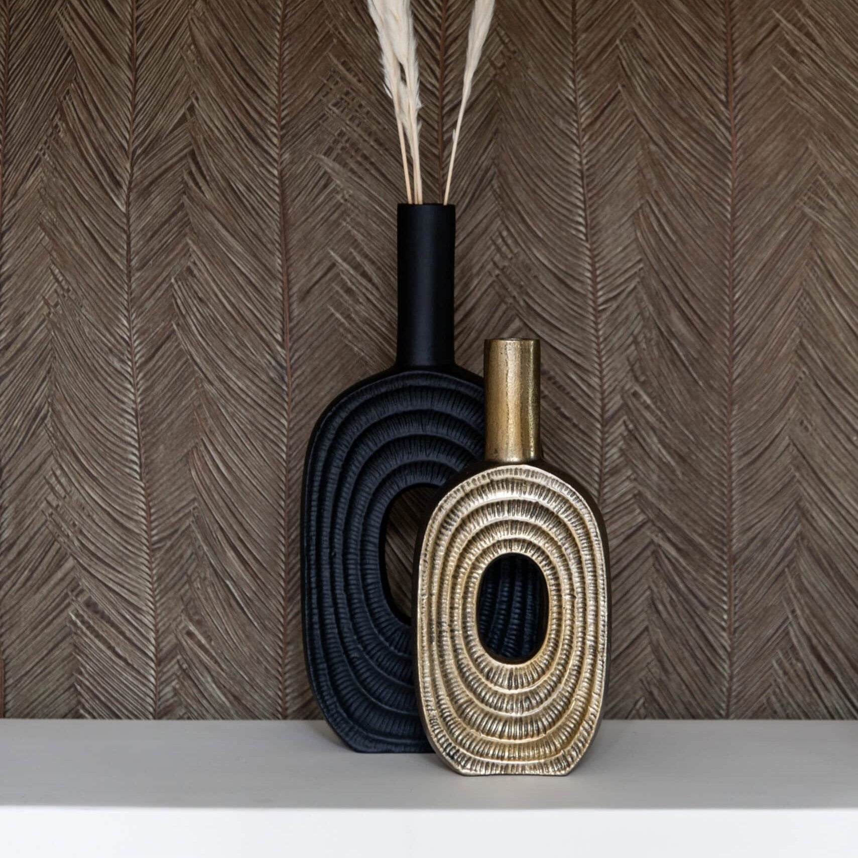 Emer Brushed Gold Vase - Small by Richmond Interiors
