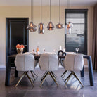Aline White Chenille Swivel Dining Chair by Richmond Interiors