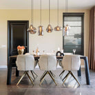 Aline White Chenille Swivel Dining Chair by Richmond Interiors