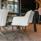 Aline White Chenille Swivel Dining Chair by Richmond Interiors