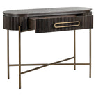 Luxor Brown Oak Veneer Fluted Console Table by Richmond Interiors