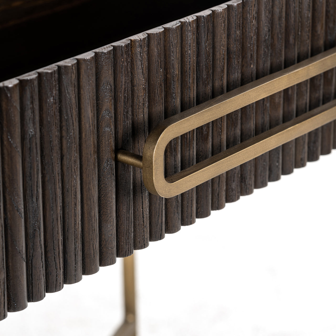 Luxor Brown Oak Veneer Fluted Console Table by Richmond Interiors