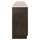 Claremont 4-doors 2-Shelves Brown Oak Veneer & Travertine Top Sideboard by Richmond Interiors