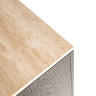 Claremont 4-doors 2-Shelves Brown Oak Veneer & Travertine Top Sideboard by Richmond Interiors