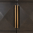 Claremont 4-doors 2-Shelves Brown Oak Veneer & Travertine Top Sideboard by Richmond Interiors