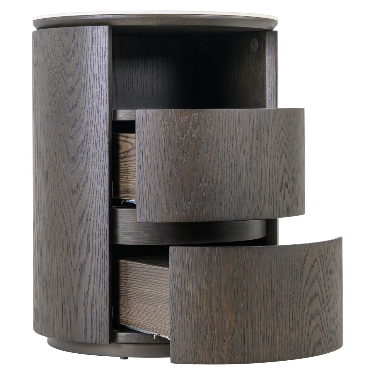 Nando Brown Oak 2-Drawer Bedside Table by Richmond Interiors