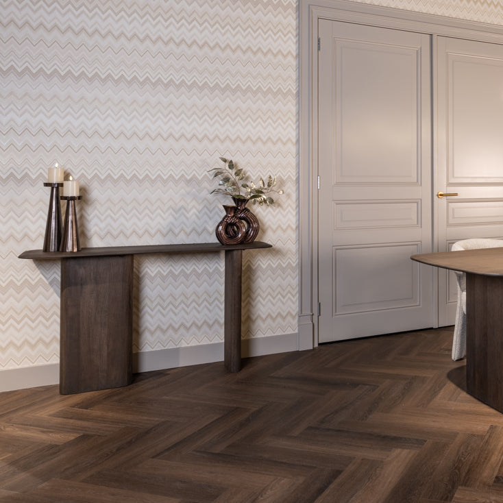 Castello Smoked Charcoal & Marble Console Table by Richmond Interiors
