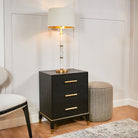 Evan Black 3 Drawer Side Table by RV Astley