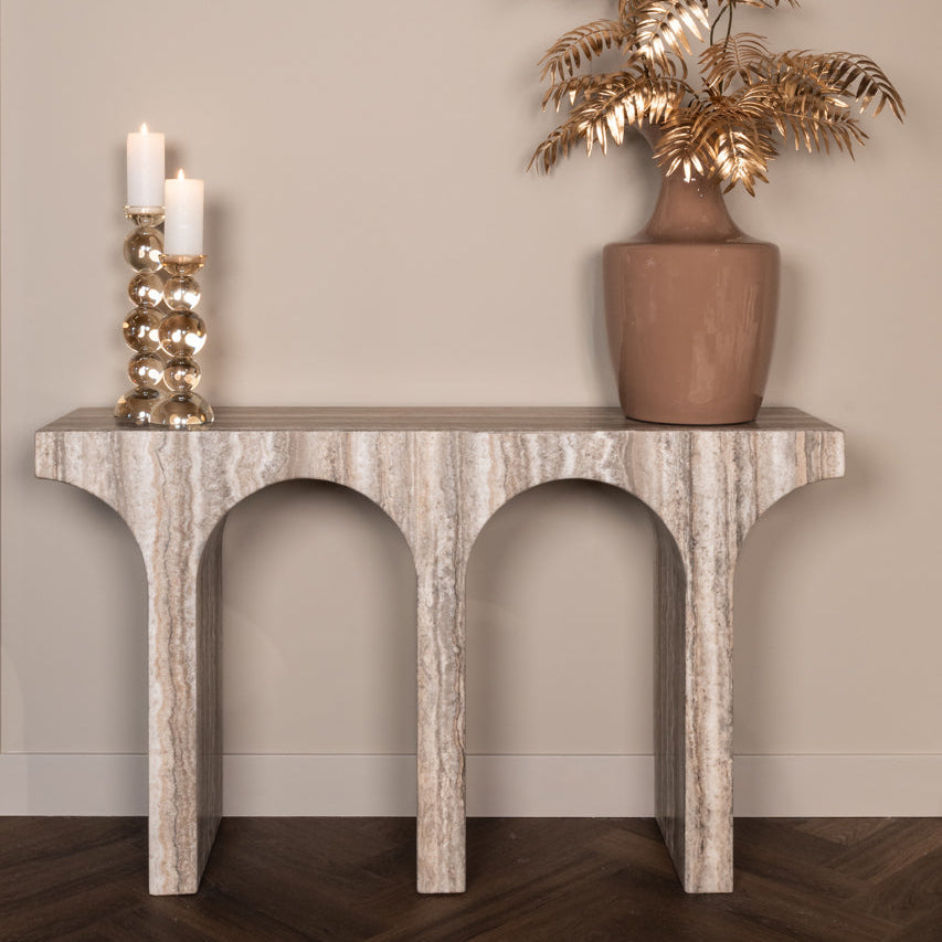 Dulce Grey Marble Arched Console Table by Richmond Interiors