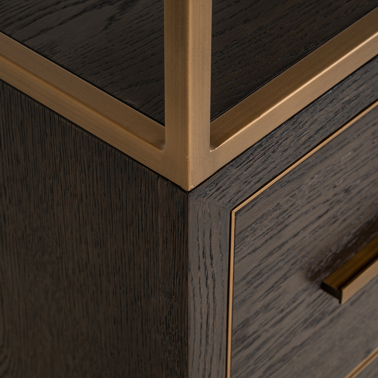 Display cabinet Carter brown small 2-drawers by Richmond Interiors