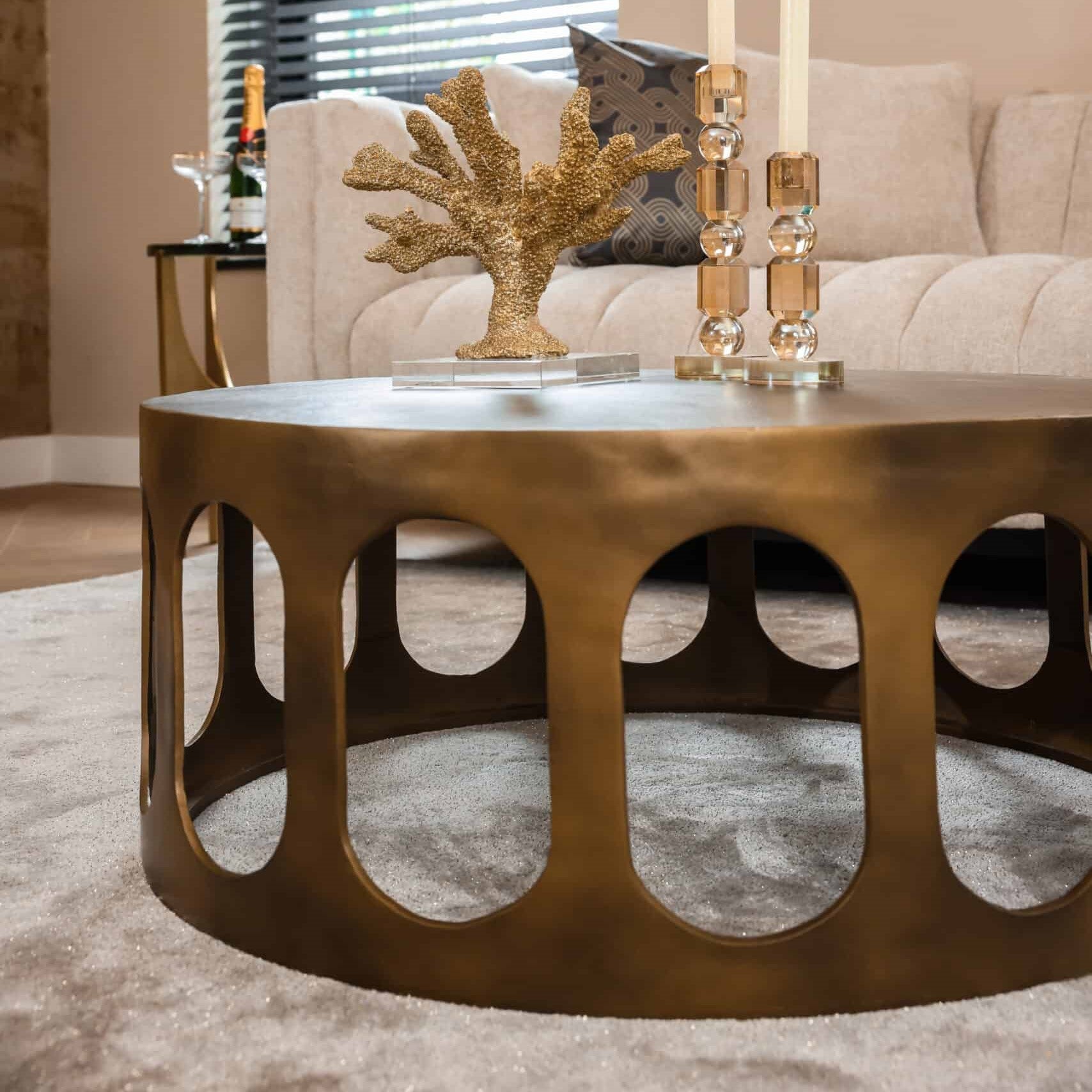 Du Pont Brushed Gold Coffee Table by Richmond Interiors