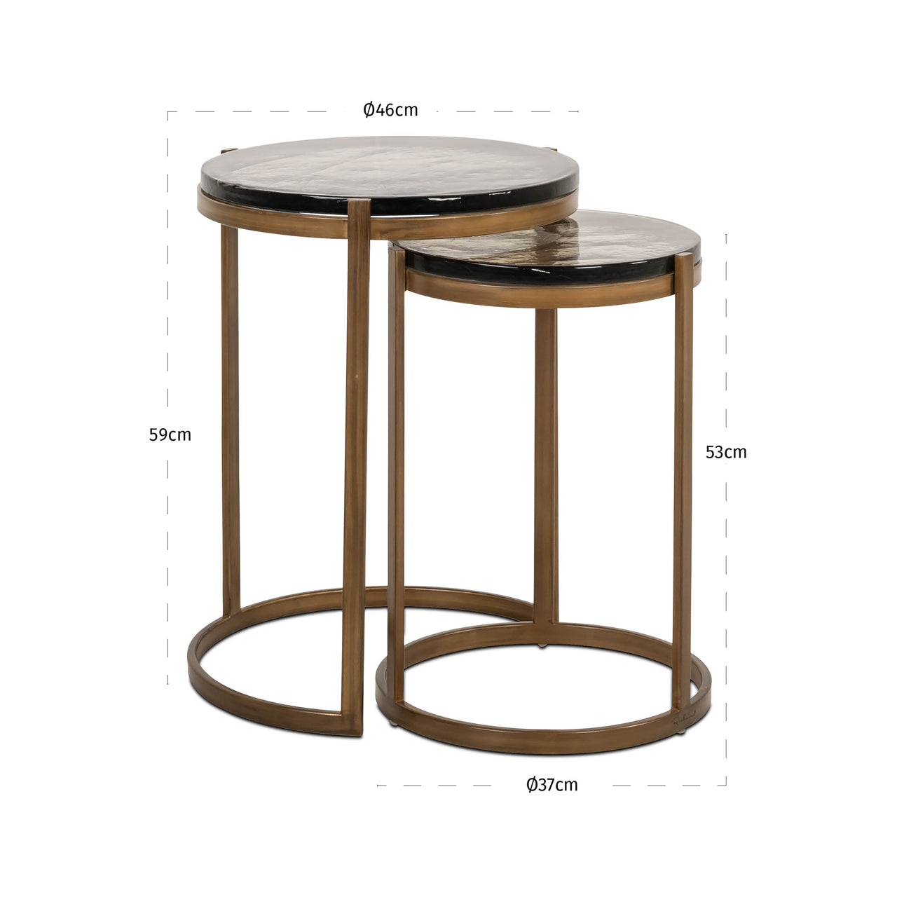 End table Cleo gold (Set of 2) by Richmond Interiors