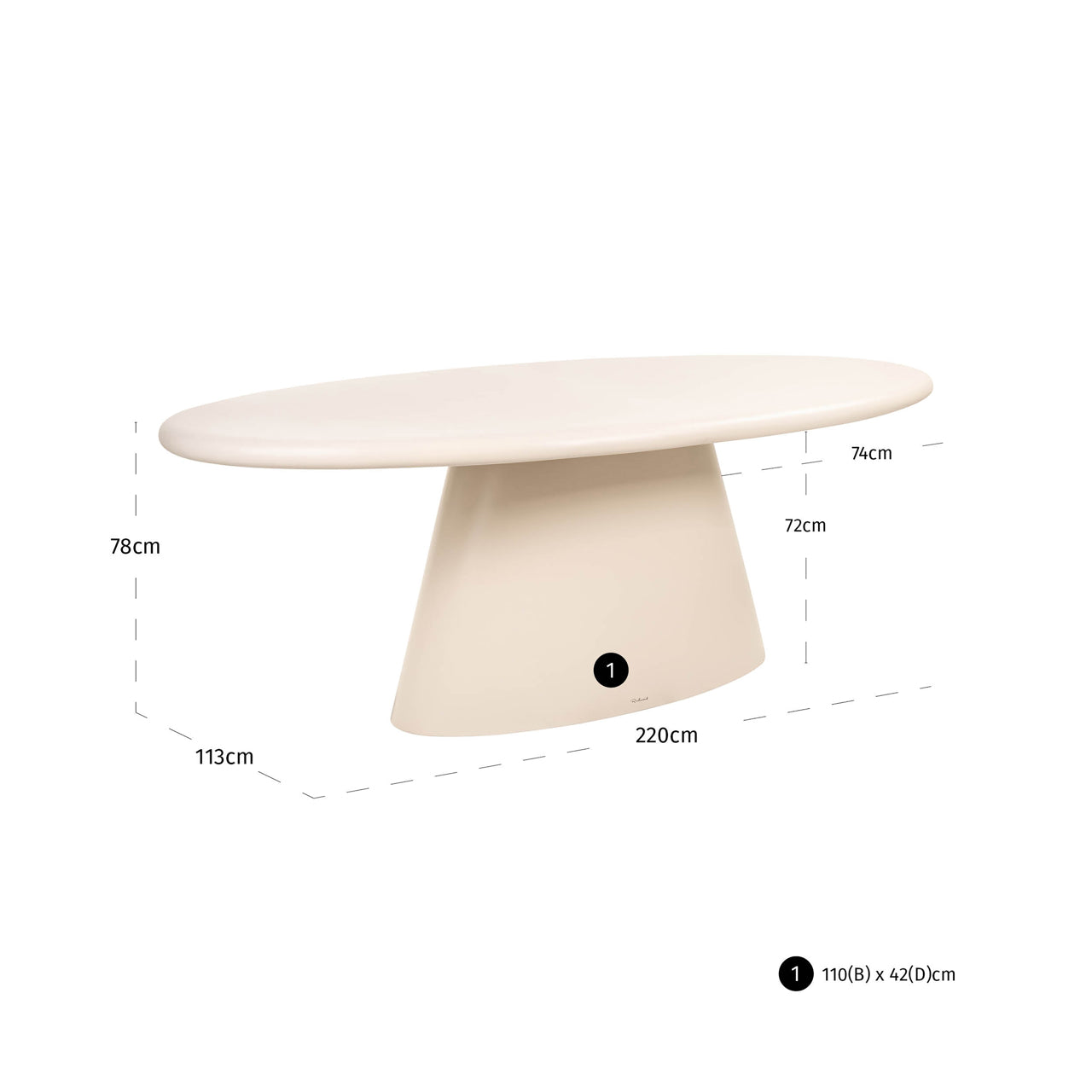 Urban Bloom Sandstone Outdoor Dining Table - 220cm by Richmond Interiors