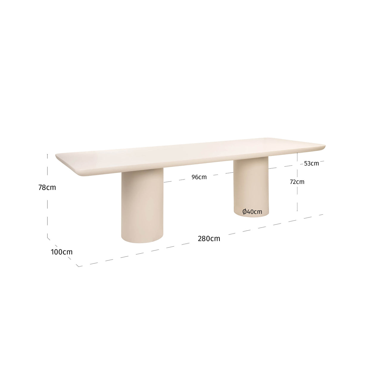 Urban Bloom Sandstone Outdoor Dining Table - 280cm by Richmond Interiors